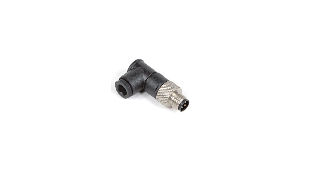 Ronde connector, M8, Stekker, Rechte hoek, Polen - 4, Soldeer, Kabelmontage, 35mm
