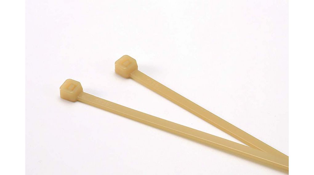 Buntband 385 x 4.8mm, Polyamid 4.6, 215N, Naturlig, Paket med 100 delar