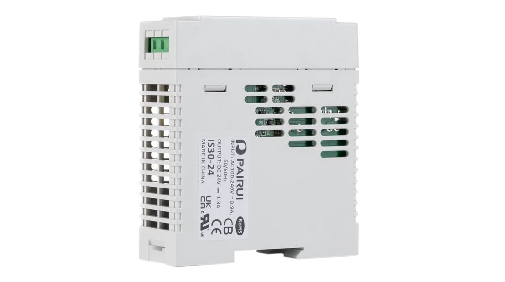 DIN Rail Power Supply 87% 24V 1.3A 30W Adjustable