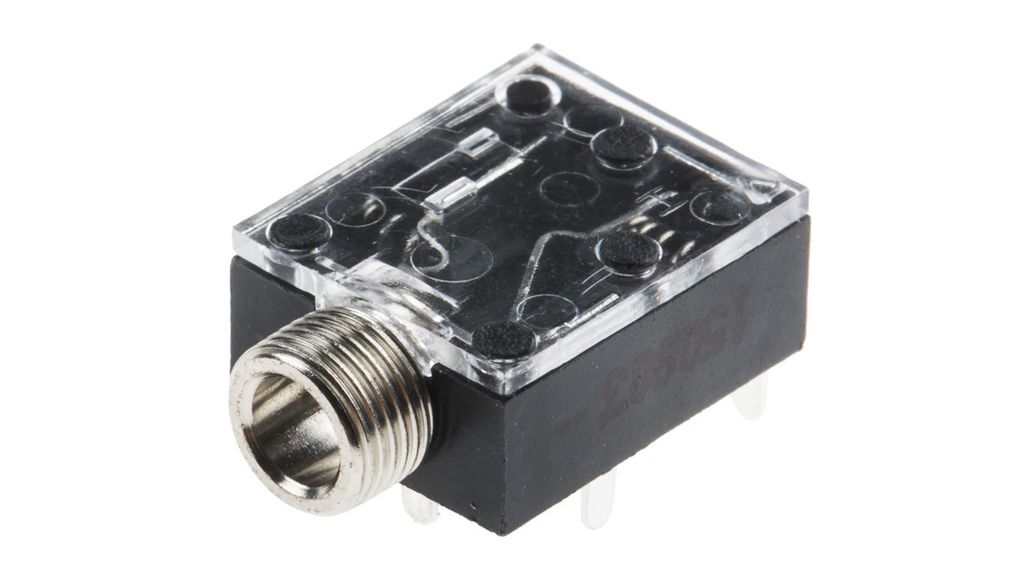 Audio Connector, Socket, Stereo, Right Angle, 3.5 mm, Pack of 5 pieces