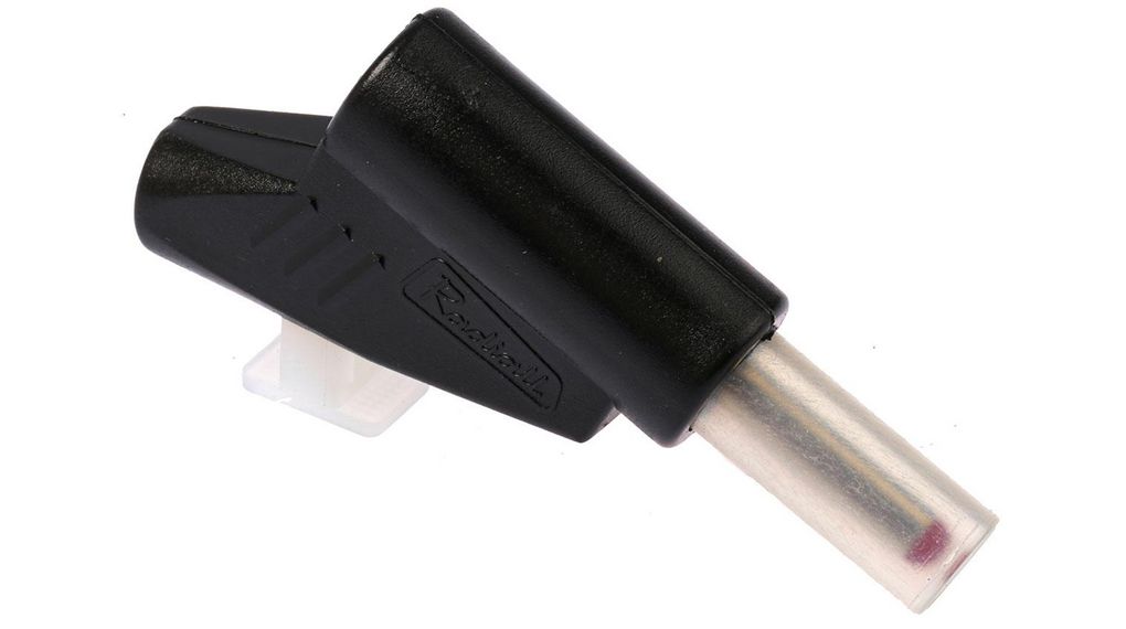 Wtyk bananowy Z izolacją Osłonięty Możliwość łączenia 4 mm Mosiądz Nikiel 750VAC 30A Czarny