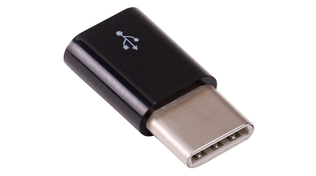 B TO USB-C ADAPTER BLACK | Raspberry Pi Micro USB-B til USB-C, sort | Elfa Danmark