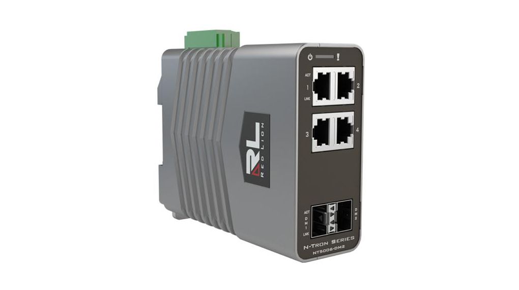 Industrial Ethernet Switch, RJ45 Ports 4, Fibre Ports 2SFP, 1Gbps, Managed