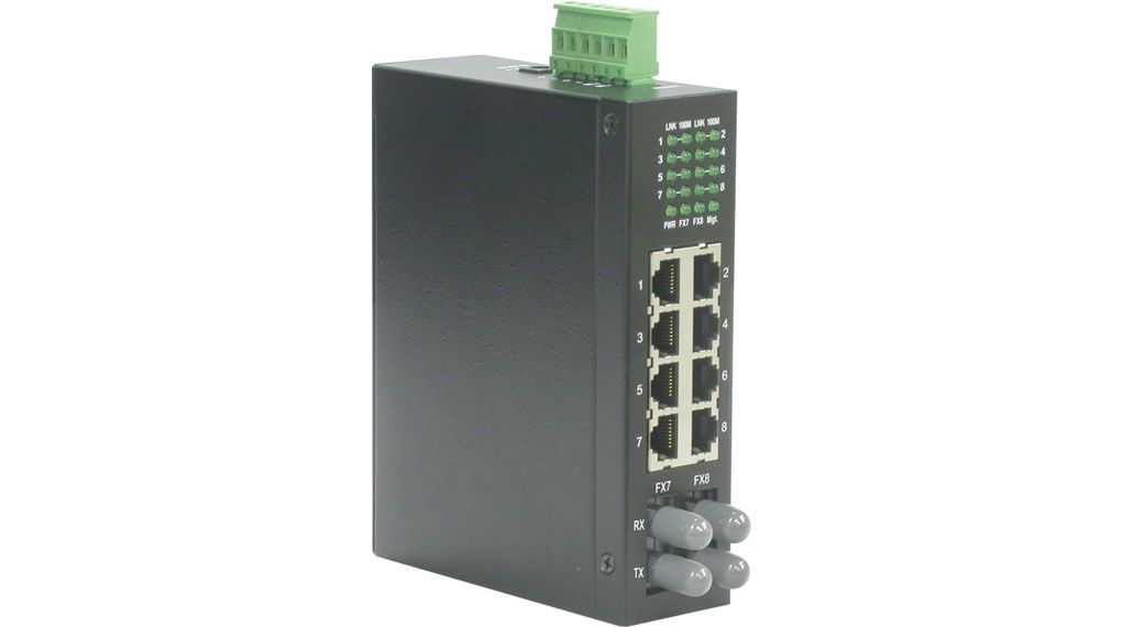 21.13.1153 | Roline Ethernet Switch, RJ45 Ports 6, Fibre Ports 2ST ...