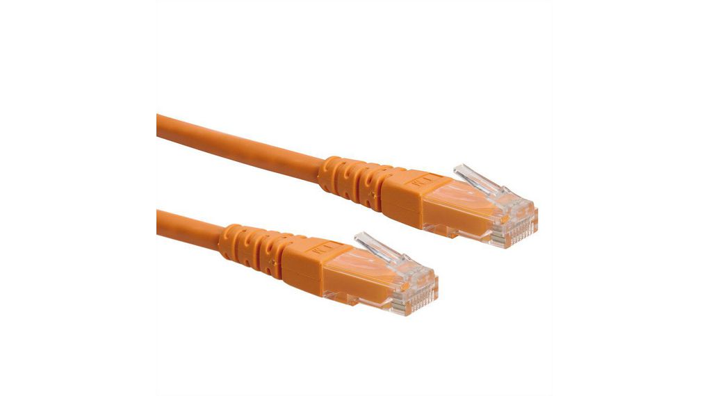 Kabel połączeniowy, Wtyczka RJ45 - Wtyczka RJ45, Cat 6, U/UTP, 1m, Pomarańczowy