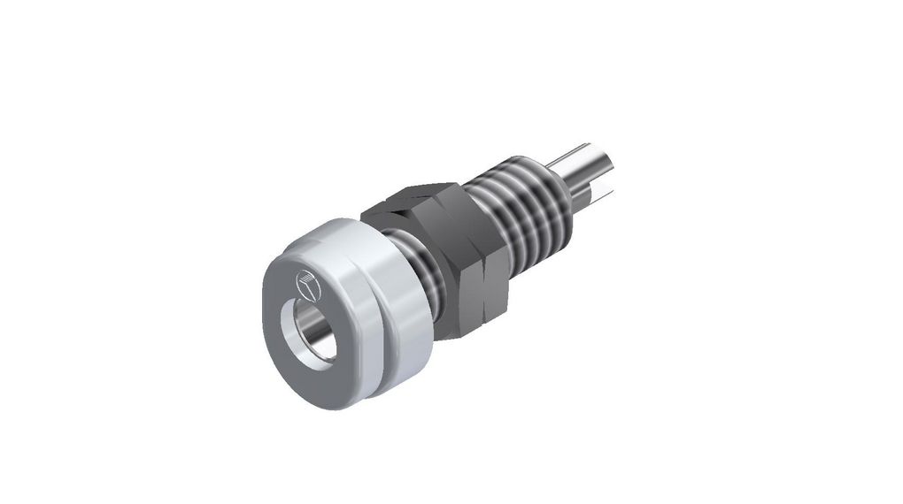 Bananenbuchse Weiss 4 mm Zink Zinn 30VAC 60VDC 16A Lötkelch