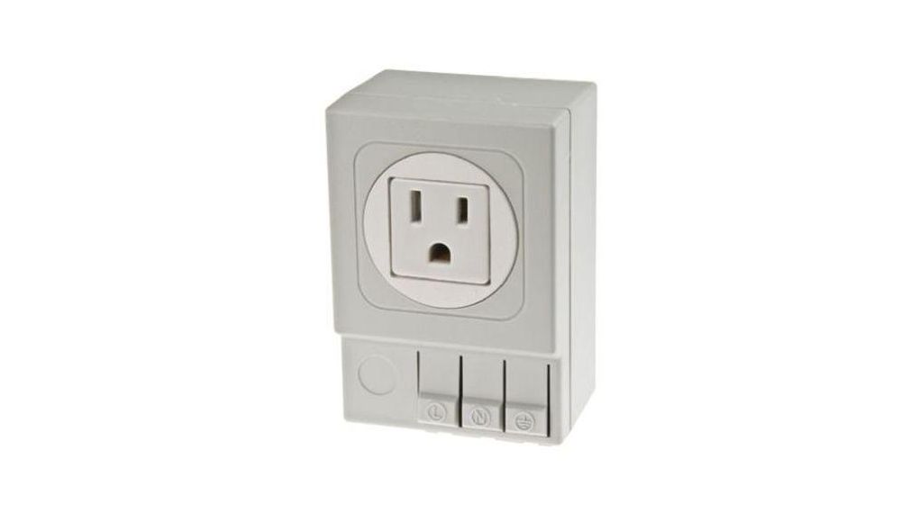 Light Grey 1 Gang Plug Socket, 15A, NEMA 5-15R, Indoor Use
