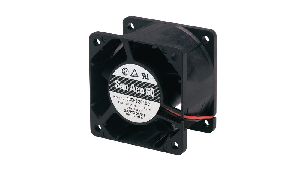 Axial Fan DC Ball 60x60x38mm 12V 110.4m³/h