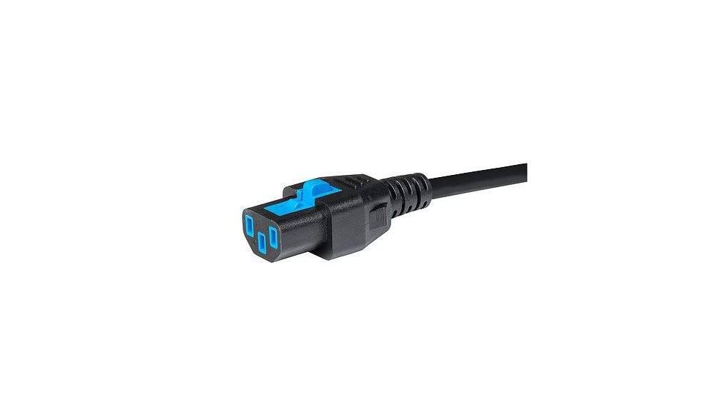 AC Power Cable, UK Type G (BS1363) Plug - IEC 60320 C13, 2m, Black