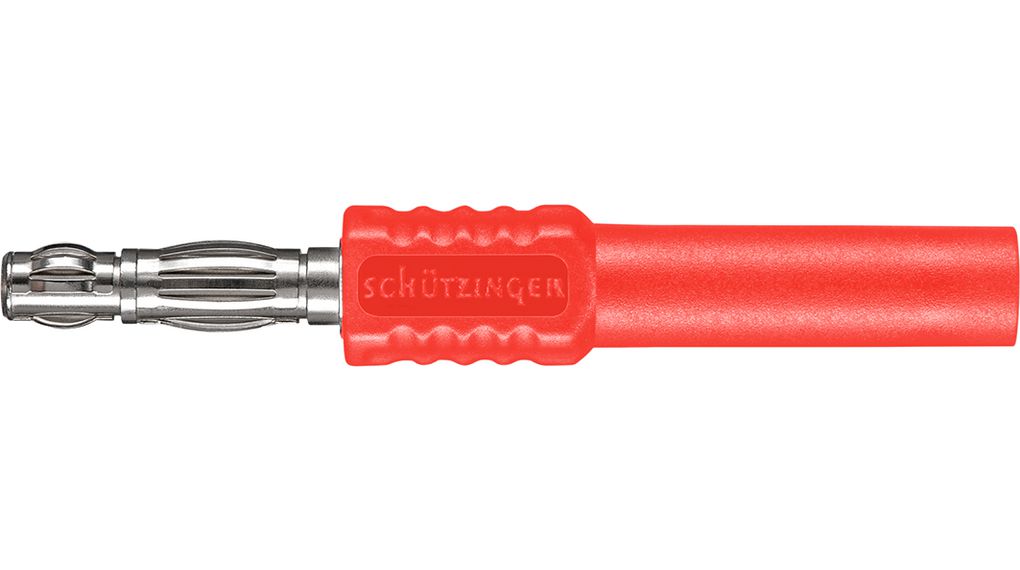 Plug, Red, Nickel-Plated, 30V, 16A