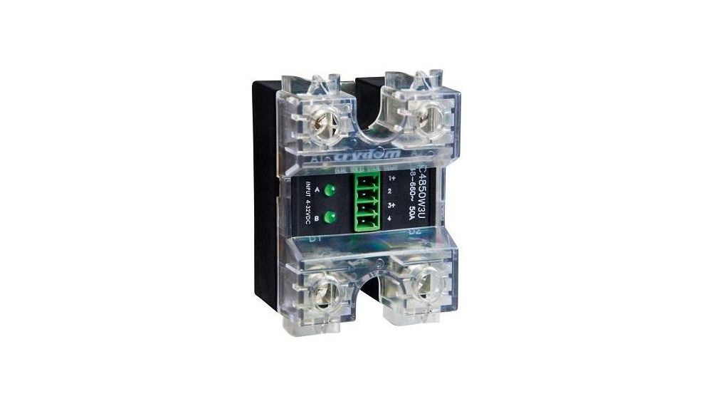 Solid State Relay Dual Phase, Evolution Dual, 1NO, 50A, 600V, Connector