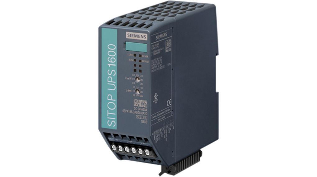 UPS, SITOP, DC UPS, DIN Rail Mount, 480W, 24V, 1x Screw Terminal