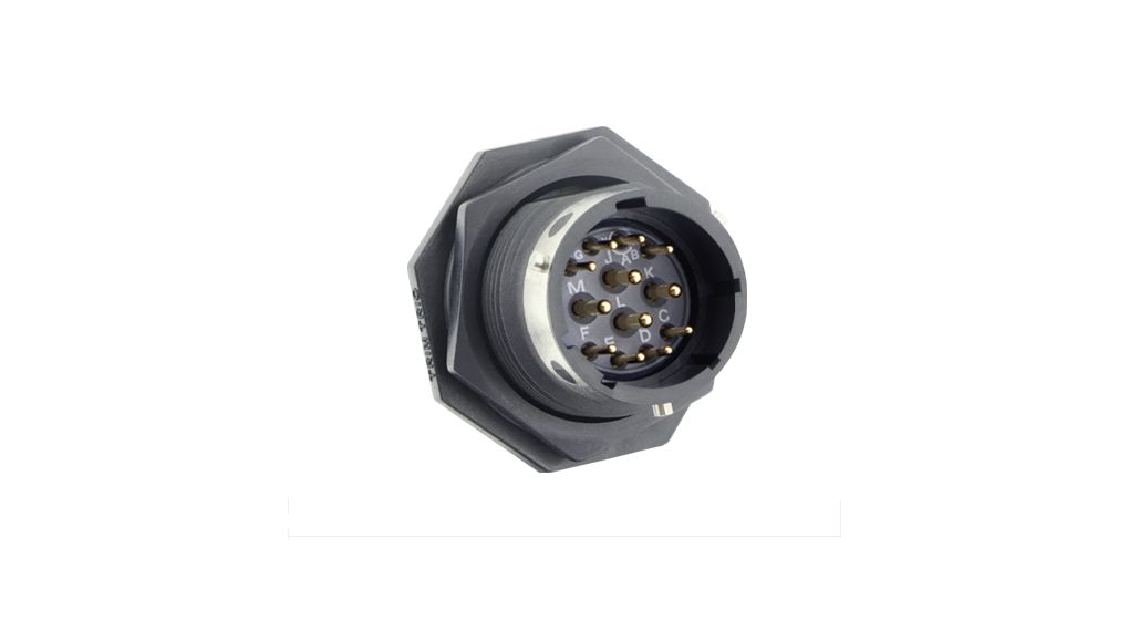 Circular Connector, Socket, 12 Contacts, 10A, 600V, IP69K / IP68