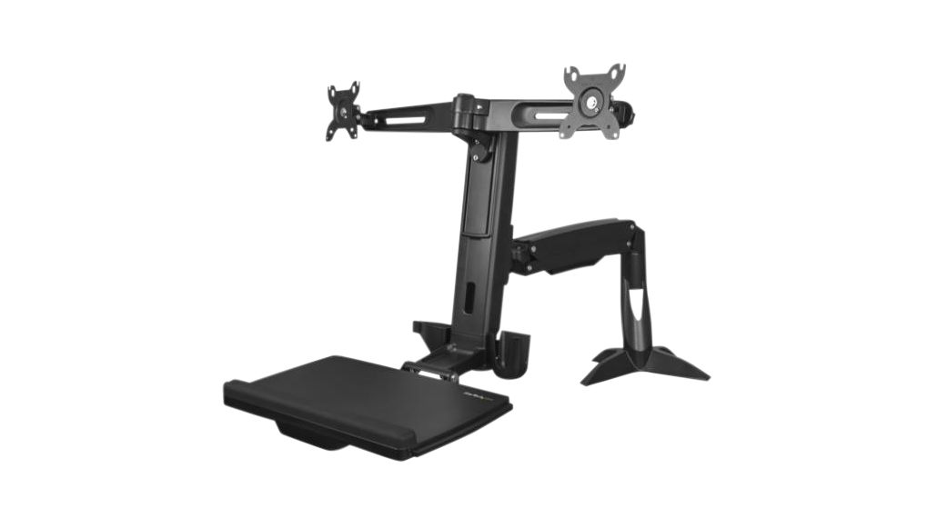 monitor arm with keyboard tray