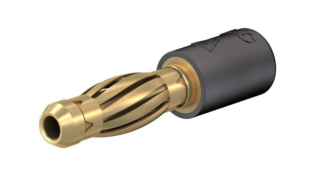Adapter plug , Black, Gold-Plated, 30V, 25A