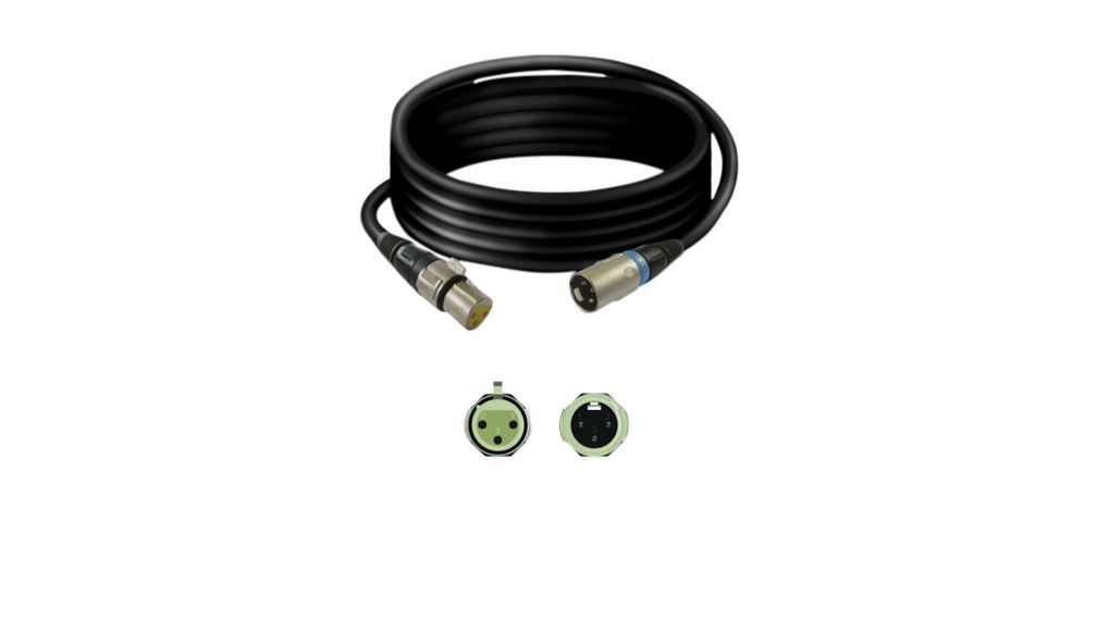Audio Cable, Mono, XLR 3-Pin Plug - XLR 3-Pin Socket, 6m