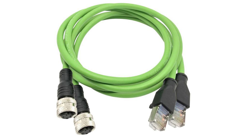 PROFINET RJ45 - M12 D Coded Adapter Cable for NaviTEK IE