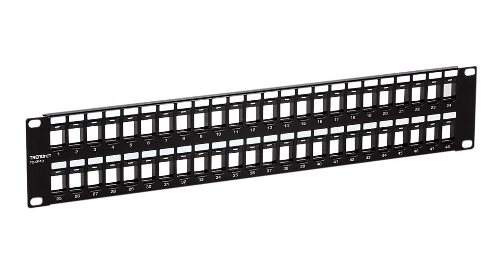 Patchpanel, 48 porter, CAT6, 87mm