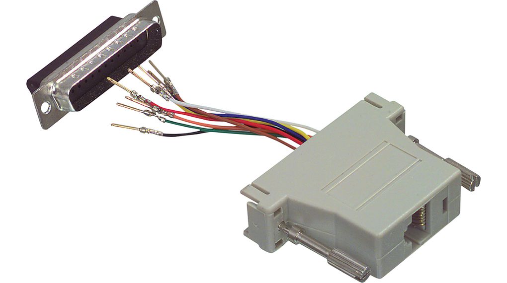 D-Sub Adapter, RJ45 Socket - D-Sub 25-Pin Plug