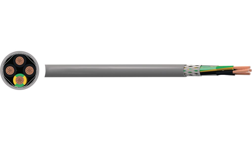 Mehradriges Kabel, CY-Kupferblende, PVC, 7x 0.5mm², 50m, Grau
