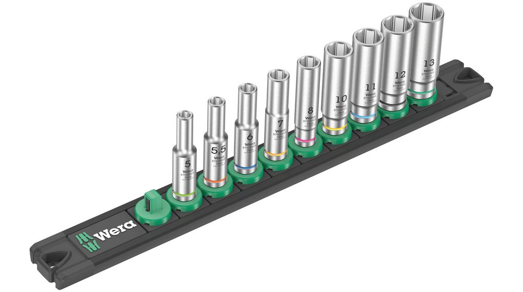 Spärrhylssatser, 1/4", E-Torx, 9st.