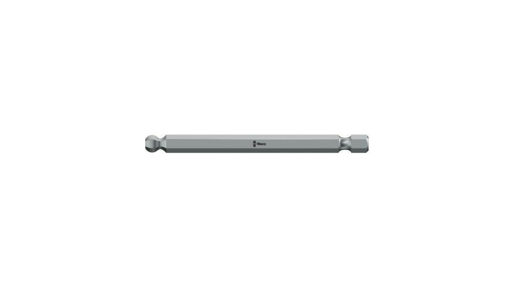 Wera Ball End Hexagon Screwdriver Bit, 3 mm Tip, 89 mm Overall