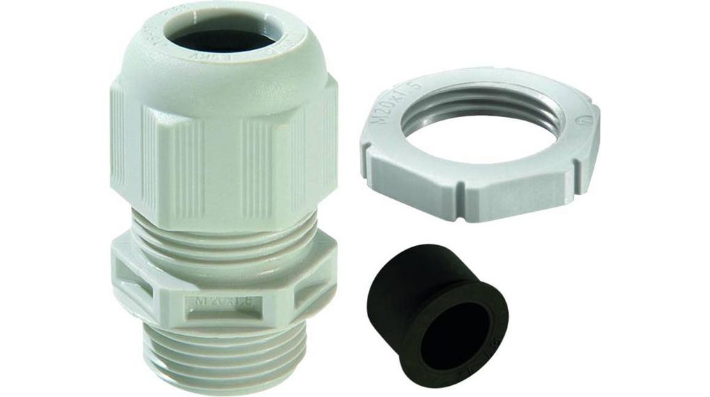 Cable Gland, 4 ... 14mm, M20, Polyamide, Grey