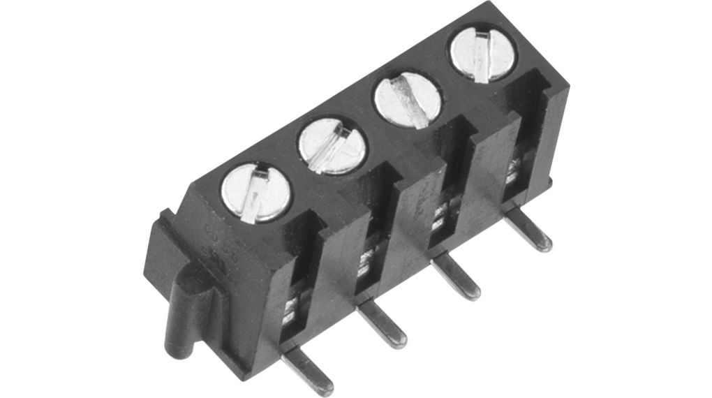 Wire-To-Board Terminal Block, SMD, 5mm Pitch, Right Angle, Screw, Clamp, 3 Poles