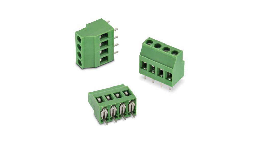 Wurth Elektronik 2455 Series PCB Terminal Block, 4-Contact, 5.08mm Pitch, PCB Mount, 1-Row, Solder Termination