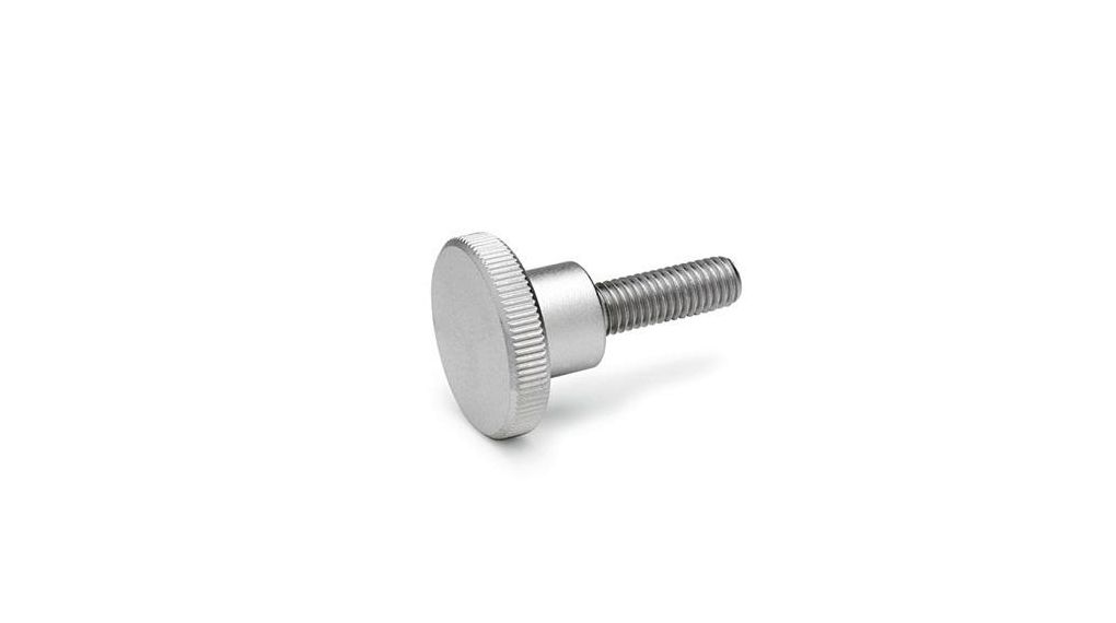 Ganter GN.29761 Natural Stainless Steel Knurled Clamping Knob, M5, Threaded Stud, 10 ST