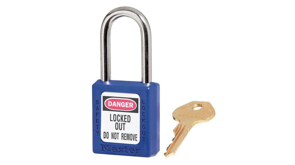 Master Lock Blue 1-Lock Zenex Thermoplastic Safety Lockout Padlock, 6mm Shackle