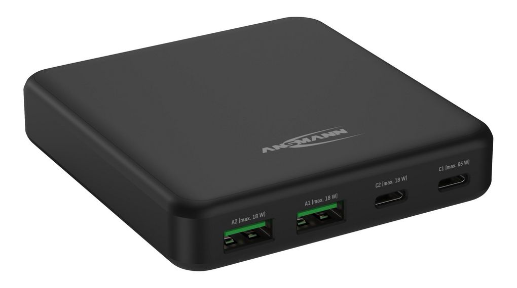 Ansmann 65W Portable AC/DC Adapter 5 → 20V dc Output, 3A Output