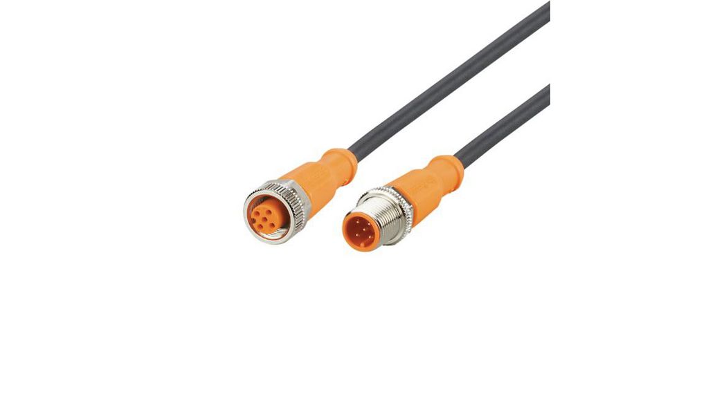 ifm electronic Male 1 way M12 to Female 1 way M12 Actuator/Sensor Cable, 40 m, Droit Conducteurs, 40m, IP65 / IP67 / IP68 / IP69K, Noir