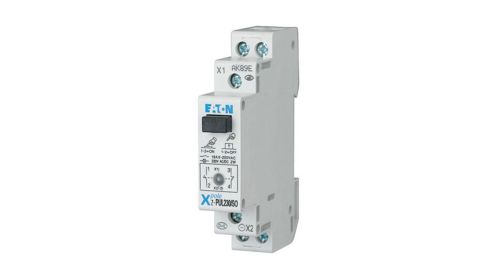 Eaton Z-PUL Series Push Button Switch, DIN Rail, 1NC, 1NO, 250V, IP40