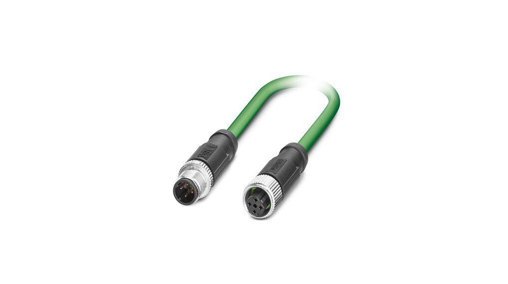 Phoenix ContactNBC, 2m Cat5, Green M12 to Male M12 Female, Shielded Shielded, Terminated PVC Sheath