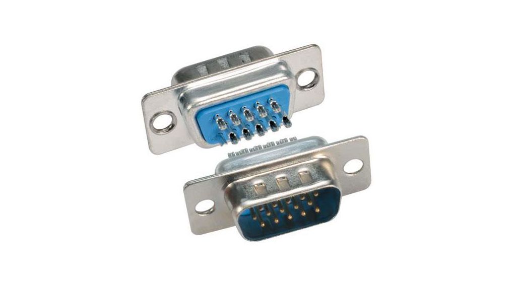 SDH 15 Way Straight Screw D-Sub ConnectorMale, with Jack Screw, Male, Solder Cup
