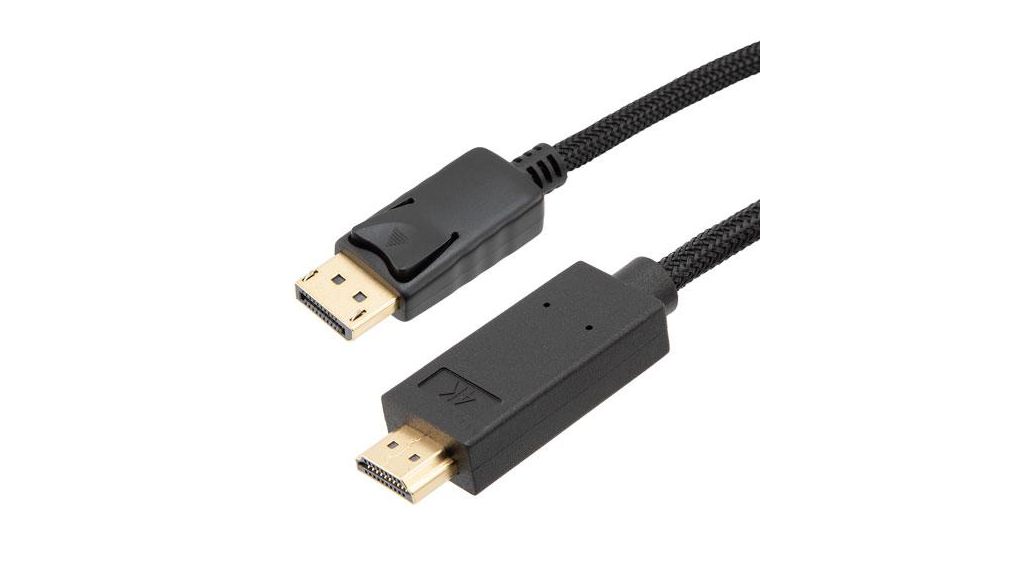 Male DisplayPort to Male HDMI, Polyvinyl Chloride DisplayPort Cable, 3 m, 3m
