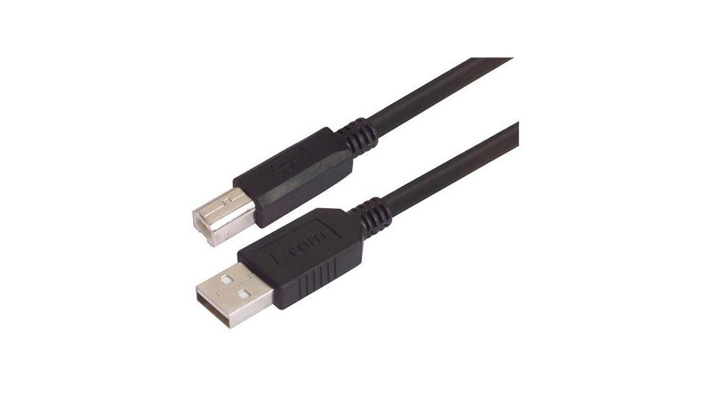 USB 2.0, Male Plug to Male, 3 m, 3m, USB 2.0, Black