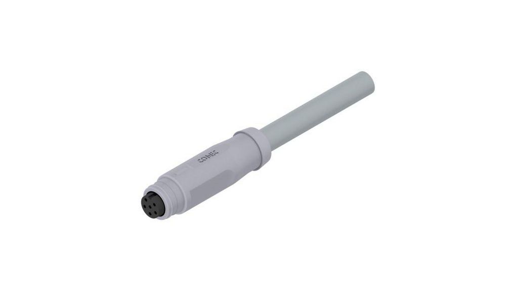 Female 6 way Actuator/Sensor Cable, 5 m Conductors, 5m, IP67, Grey