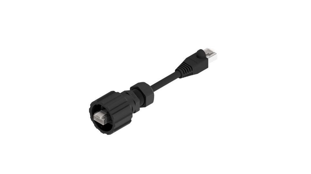 17-101, 2 m, Black, UTP Screened Polyamide Sheath, Ethernet, 2m, Noir