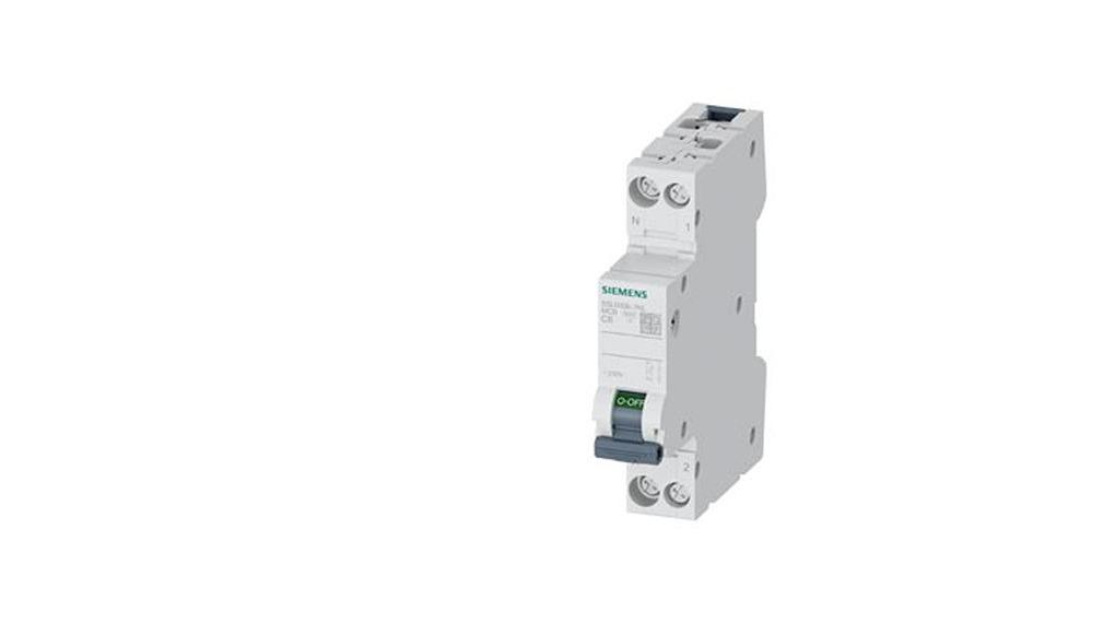Siemens SENTRON 5SL60 MCB, 1P + N, 6A Curve C, 230V AC, 60V DC, 6 kA Breaking Capacity