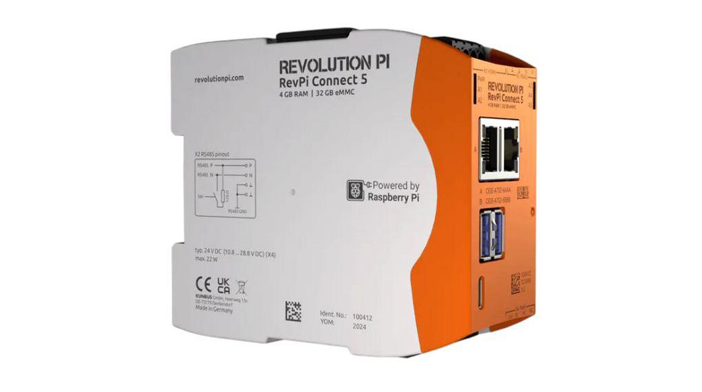 Revolution PI RevPi Connect 5, Industrial Computer, 22W, ARM Cortex 2.4 GHz, 32 GB, 4