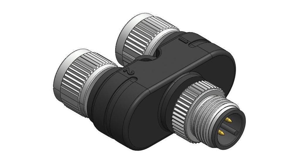 4 Pole M12 Plug to 3 Pole M12 Socket Adapter Polen Polen