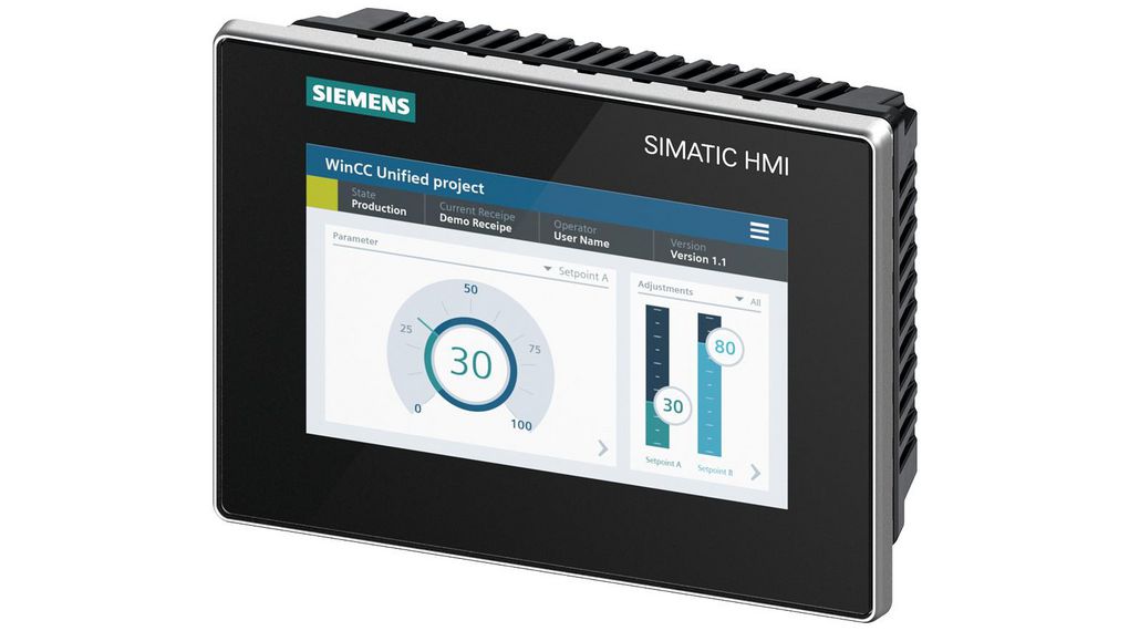 MTP700 Unified Comfort Series HMI Panel - 7 in, TFT Display, 800 x 480 pixel IP20 / IP65