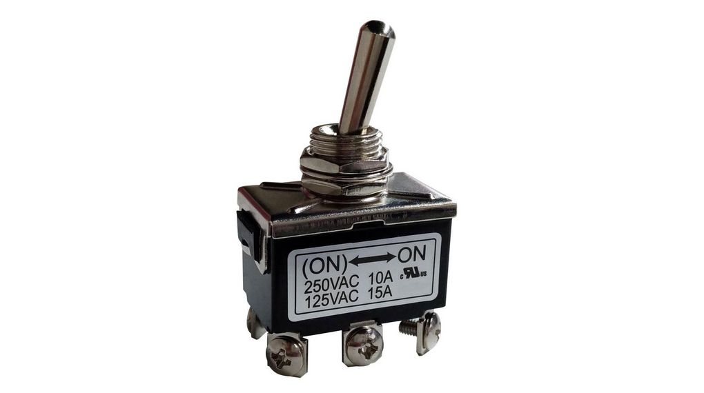 Toggle Switch, PCB Mount, (On)-On, DPDT, Screw Terminal