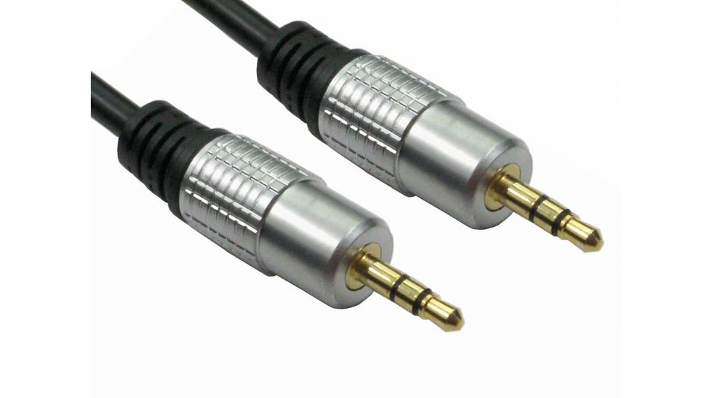 Male 3.5mm Stereo Jack to Male 3.5mm Stereo Jack Aux Cable, Black, 15m, 15m