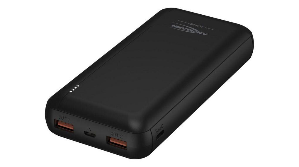 Ansmann 20Ah V Power Bank Portable Charger, USB