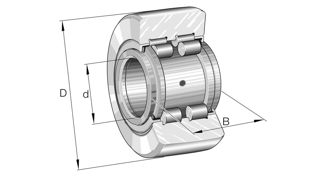 Roller and Plain Yoke Type Track Roller Track Roller PWTR50110-2RS-XL, 50 mm ID, 110 mm OD