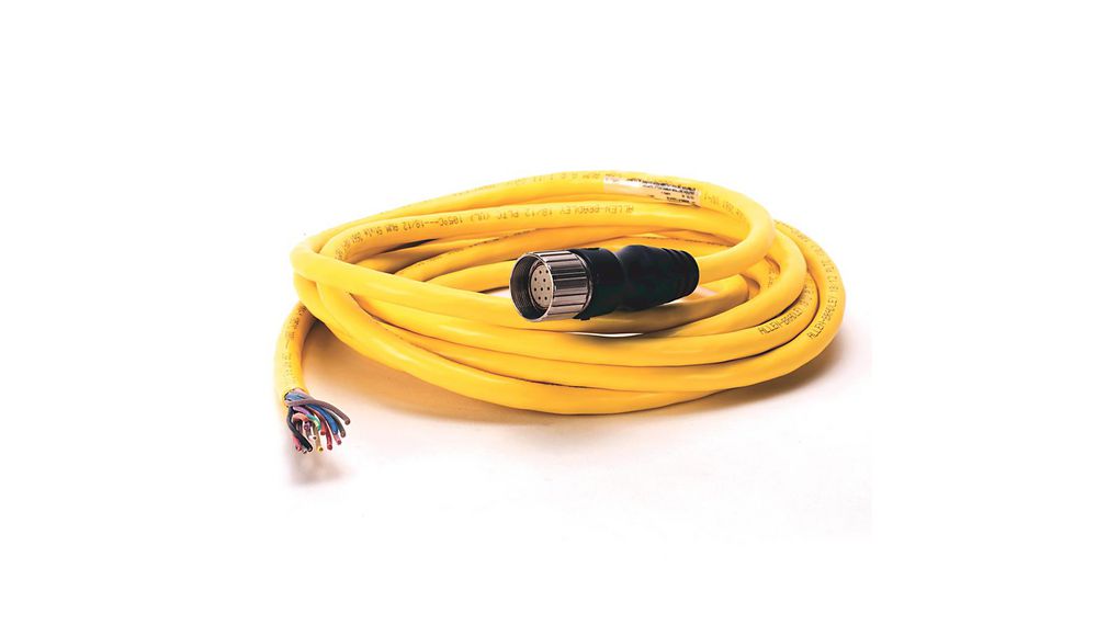 Allen Bradley Straight Female 12 way M23 to Actuator/Sensor Cable, 5m Conducteurs