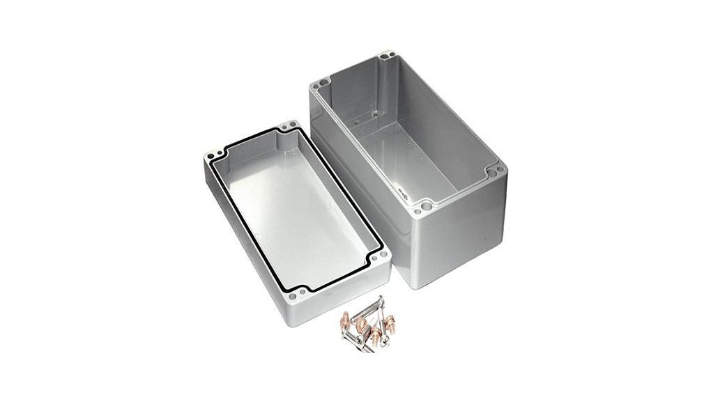Hammond 1590Z Series Grey Die Cast Aluminium Alloy Enclosure, IP68, Flanged, Grey Lid, 221 x 120 x 81mm 120x81mm